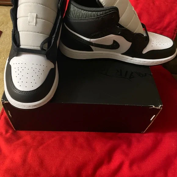 Jordan 1 Mid Black and White Athletic Shoes New never worn.